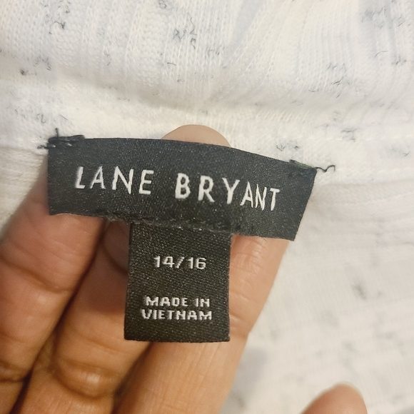 Lane Bryant | Women's White & Charcoal Gray Athleisure Cape Top (Size 14/16) - Picture 2 of 16